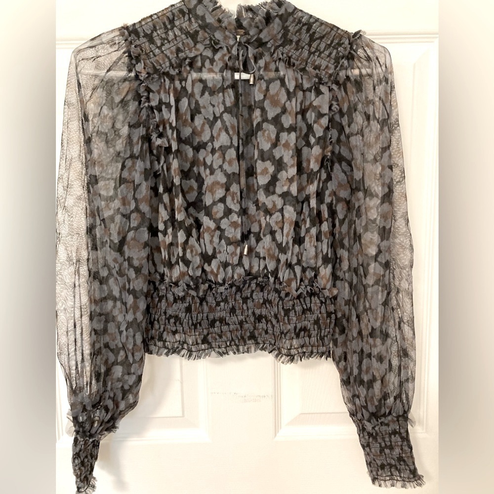 FREE PEOPLE TWYLA SPOTTED PRINT BLOUSE - Size XS - Picture 6 of 13